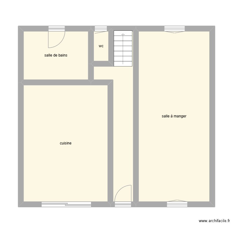 FREMONT RDC ETAT INITIAL. Plan de 5 pièces et 68 m2