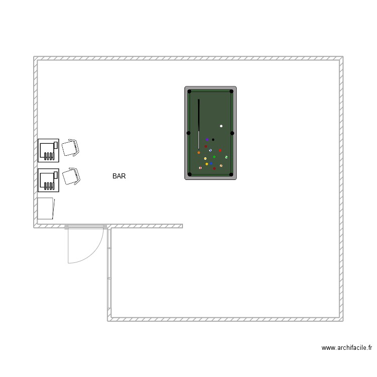 21010 027848. Plan de 1 pièce et 56 m2