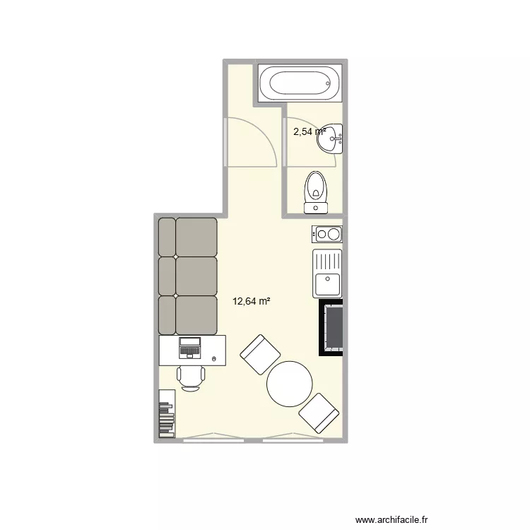 73 Ravinelle. Plan de 2 Pièces et 15 m² 73 Ravinelle. Plan de 2 Pièces et 15 m²