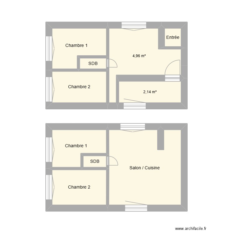 Test. Plan de 10 pièces et 28 m2
