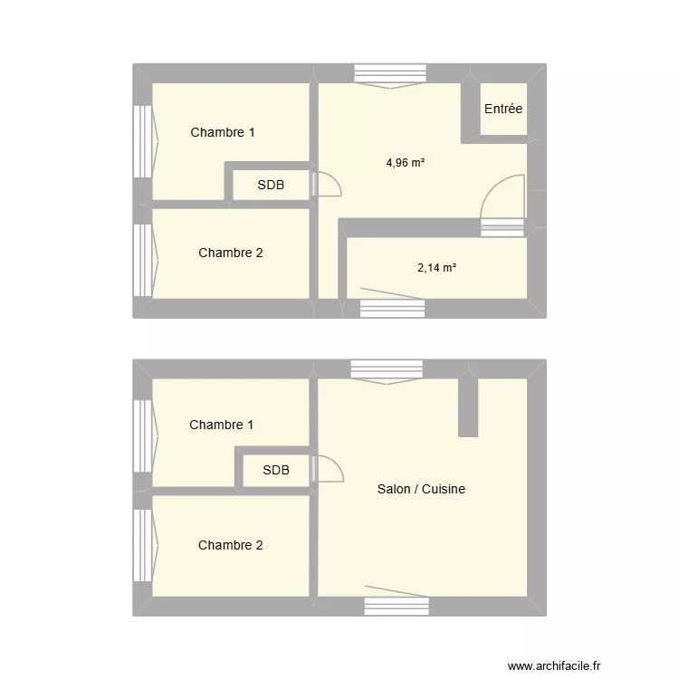 Test. Plan de 10 pièces et 28 m²