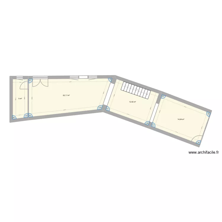 maison rez. Plan de 4  et 54 m²
