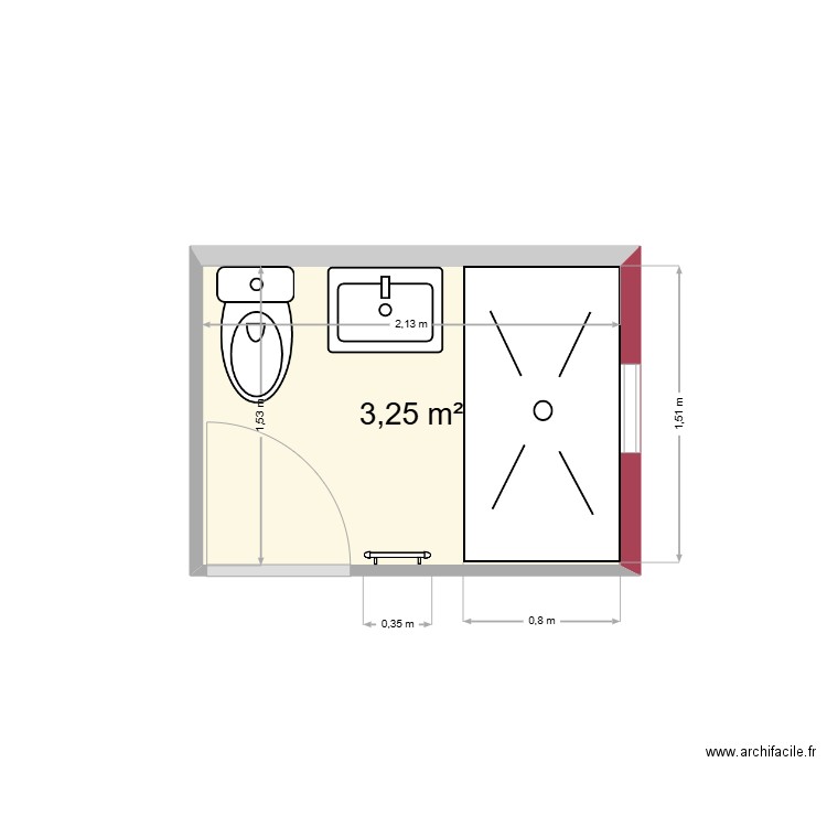 BREZEAN SDE. Plan de 1 pièce et 3 m2