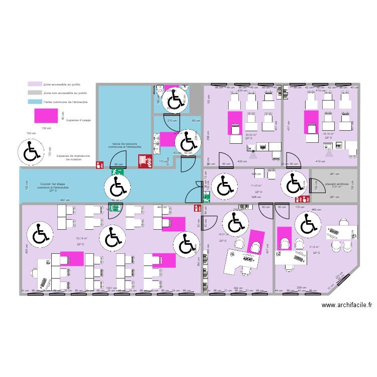 8-C VILLEURBANNE : Espaces de manœuvre de rotation MODIFIÉ. Plan de 0 pièce et 0 m2