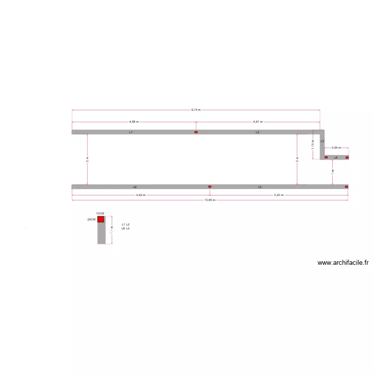 salle de traite. Plan de 