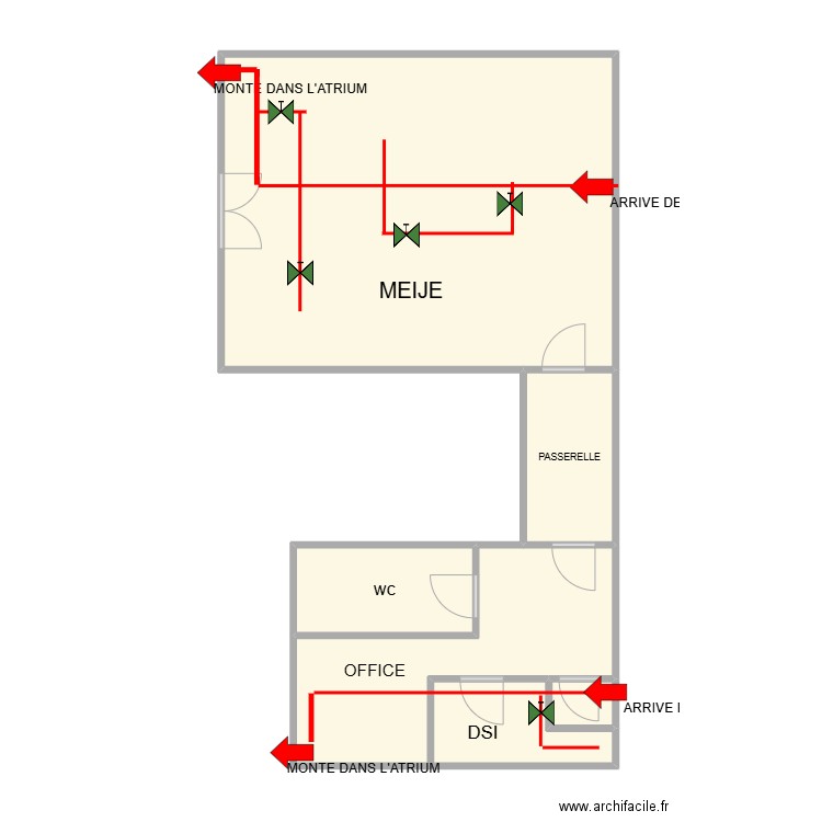 ENRTESOL. Plan de 6 pièces et 70 m2
