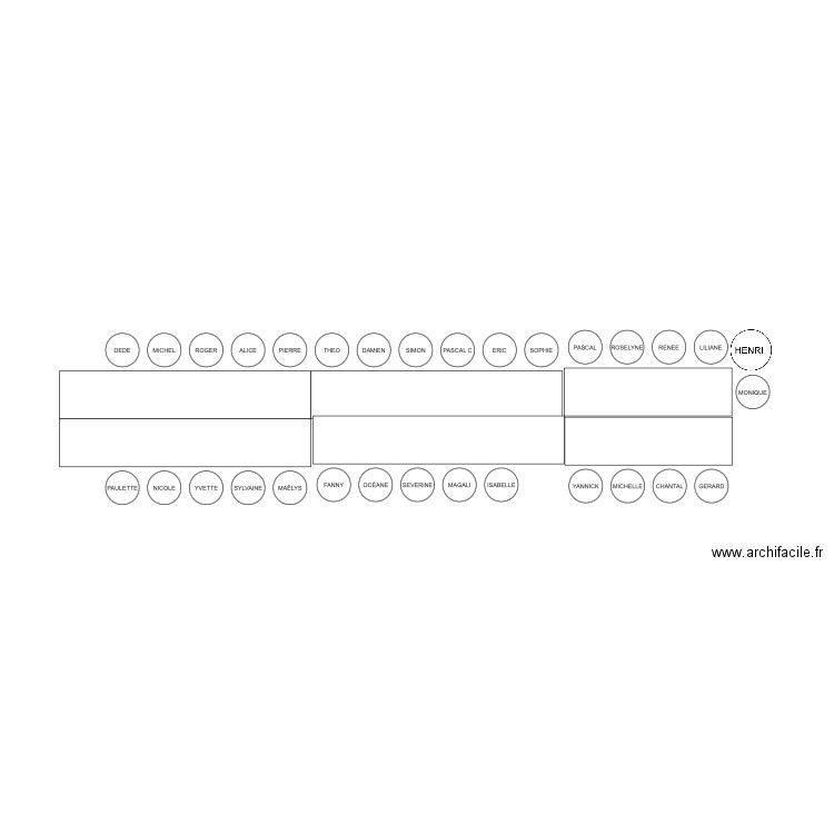 PLAN DE TABLE MONIQUE 80 ANS. Plan de 0 pièce et 0 m2
