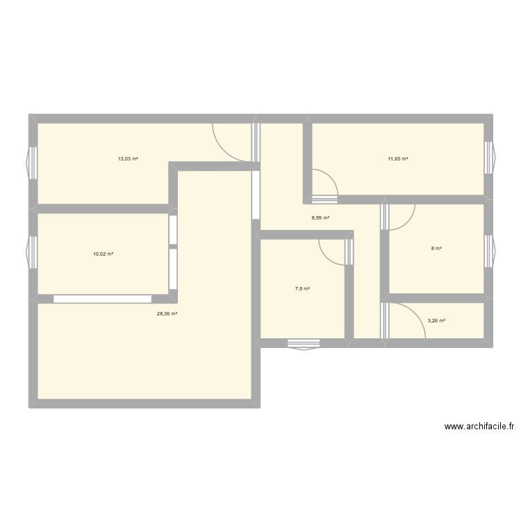 pierre. Plan de 8 pièces et 91 m2