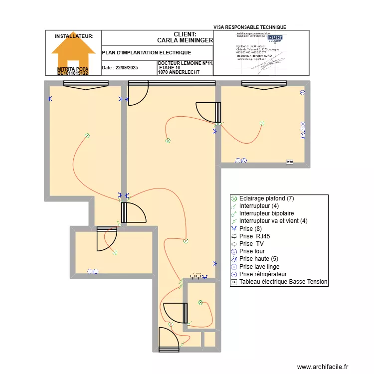 DOCTEUR LEMOINE N&deg;11, ETAGE 10. Plan de 