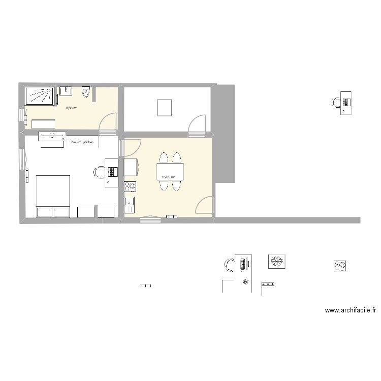 studio12. Plan de 4 pièces et 80 m2