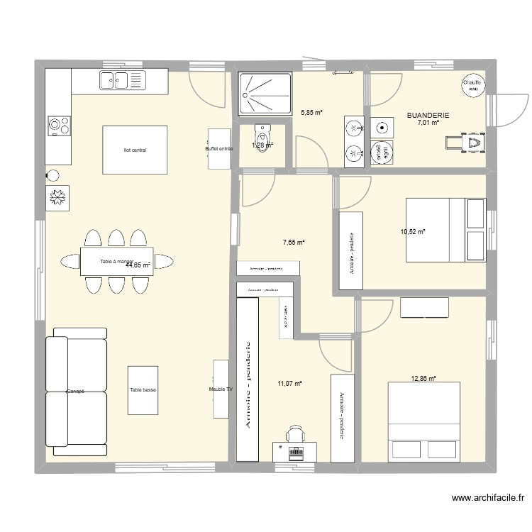 Maison PP 95.89 m2. Plan de 0 pièce et 0 m2