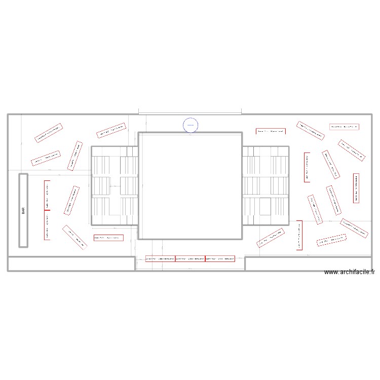 Casino Knokke - Tables rectangulaires -. Plan de 7 pièces et 1197 m2