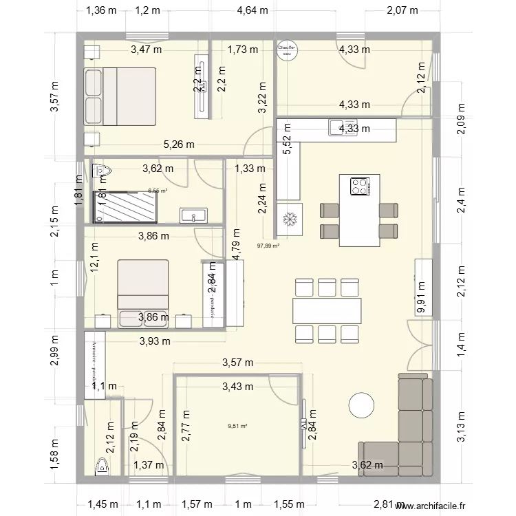 maison 1. Plan de 3 Pièces et 114 m² maison 1. Plan de 3 Pièces et 114 m²