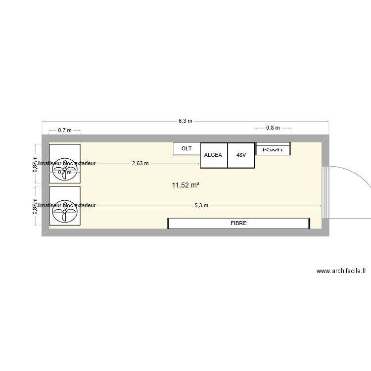FREE. Plan de 1 pièce et 12 m2