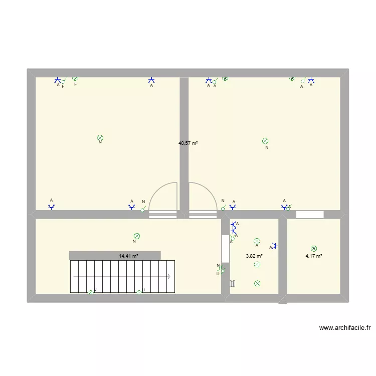 PLAN 1er etage  soignies. Plan de 4  et 63 m²