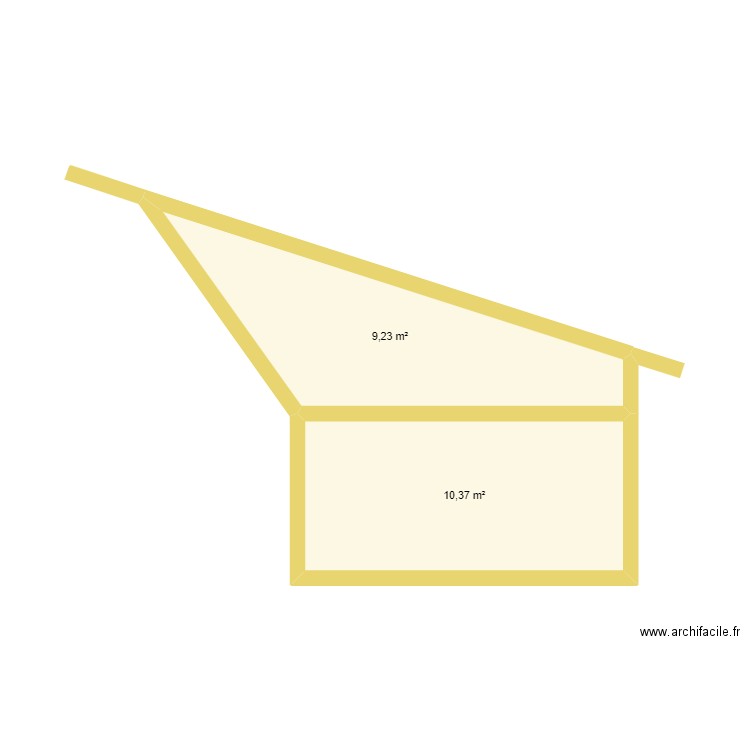 garage vue de face. Plan de 2 pièces et 20 m2