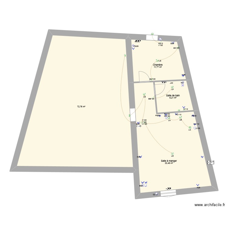 Aime_Base_niv1_v1. Plan de 4 pièces et 124 m2