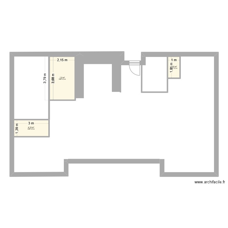 Maison Saint Savinien. Plan de 3 pièces et 14 m2