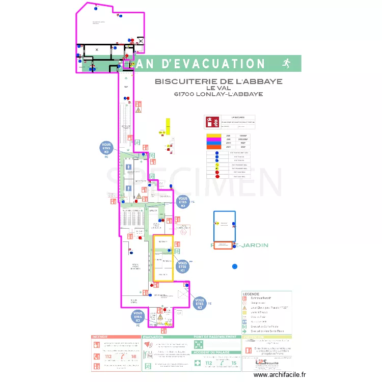 REZ DE JARDIN BISCUITERIE PLAN INTER. Plan de 