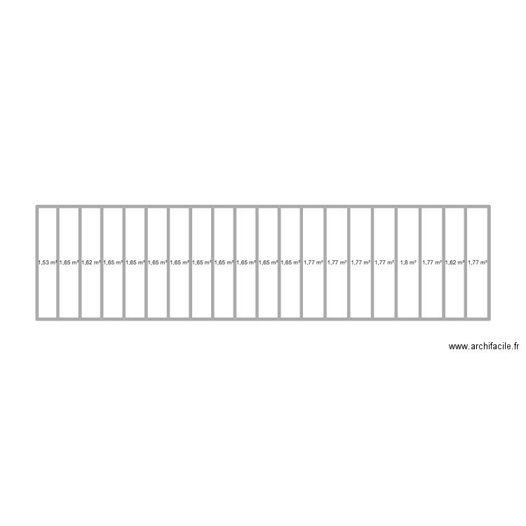 memo montants. Plan de 20 pièces et 34 m2