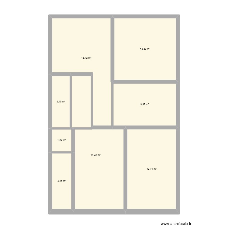 boub2. Plan de 8 pièces et 83 m2