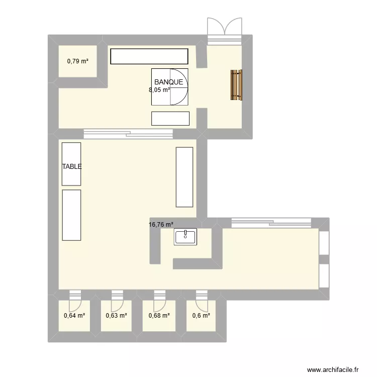 plan de fromagerie puillet. Plan de 7  et 28 m²
