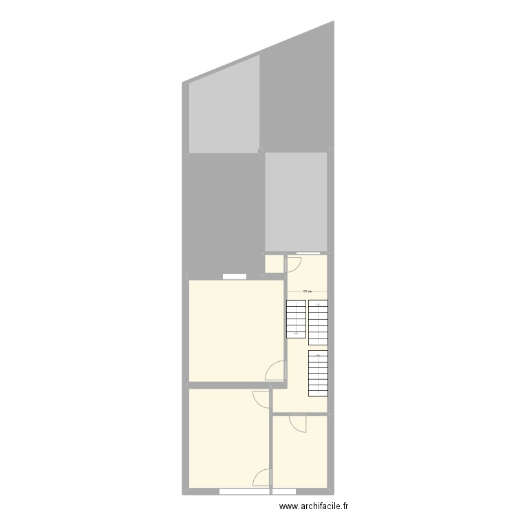 BAUCQ 77 3e étage Existant. Plan de 9 pièces et 98 m2