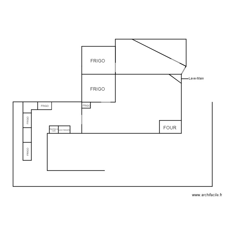 Group Press et Book. Plan de 14 pièces et 54 m2