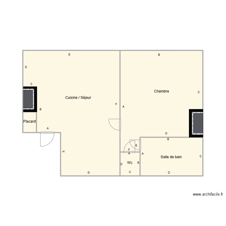 761300390. Plan de 6 pièces et 40 m2
