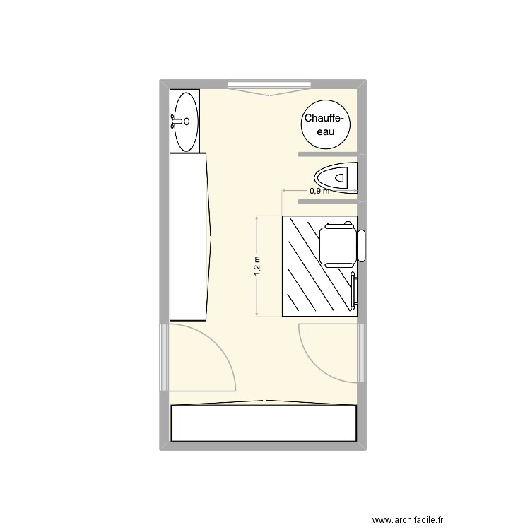 SDB MmEoO2025 2. Plan de 1 pièce et 9 m2
