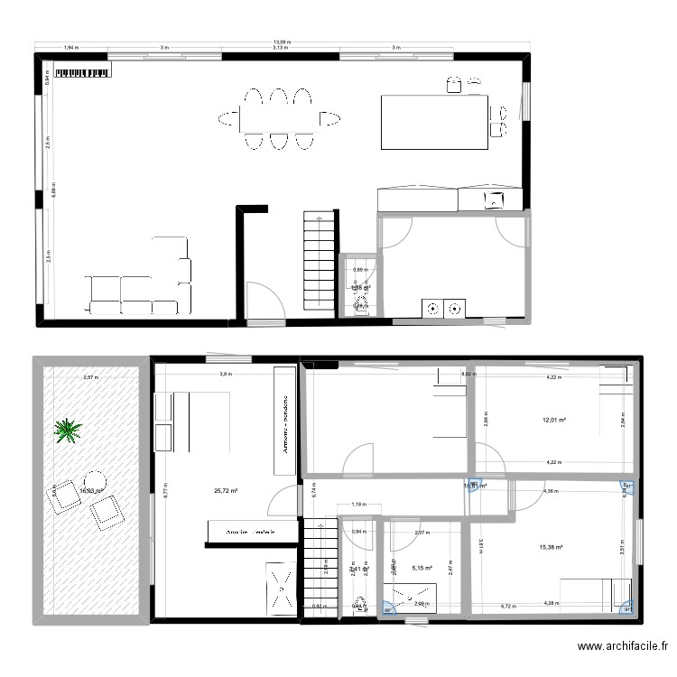 maison du bonheur. Plan de 8 pièces et 135 m2
