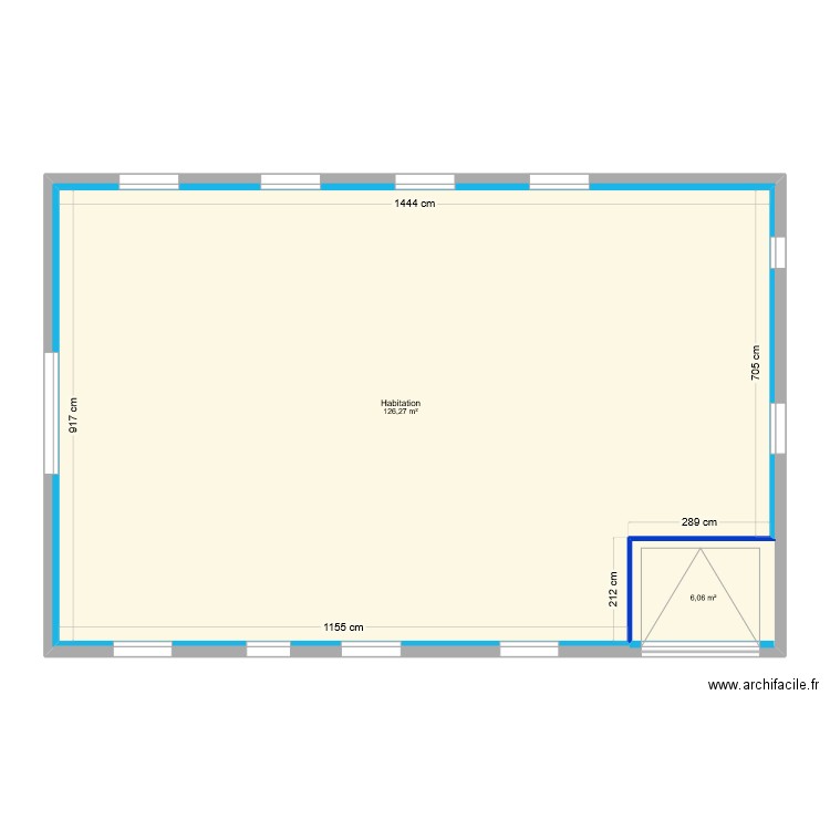 Grivel - EDL nu. Plan de 2 pièces et 263 m2