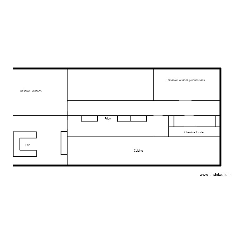 Brasserie du Village. Plan de 14 pièces et 84 m2