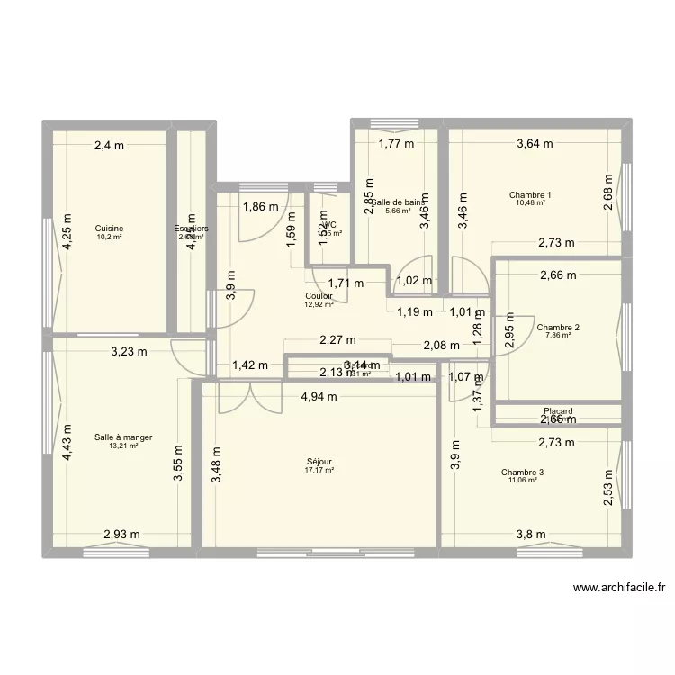 Maison Bernard. Plan de 12  et 95 m²