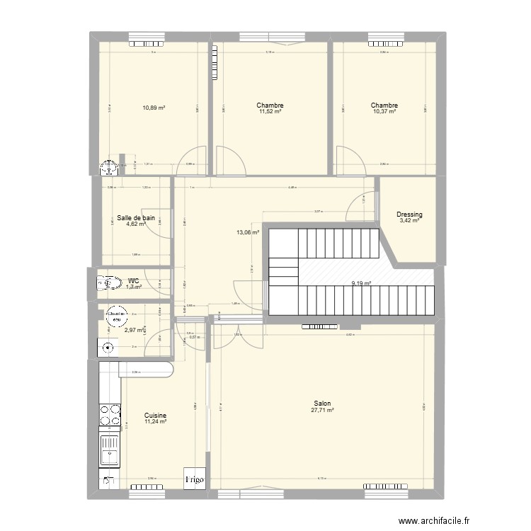 T4 Villeneuve sur Lot. Plan de 11 pièces et 107 m2