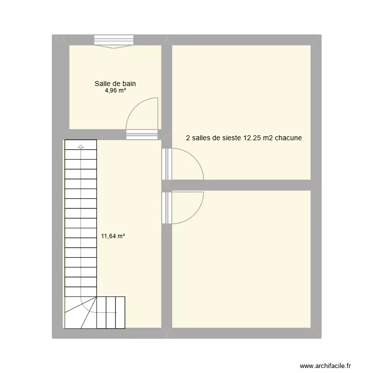 ETAGE ANCIENNE MAIRIE. Plan de 3  et 41 m²