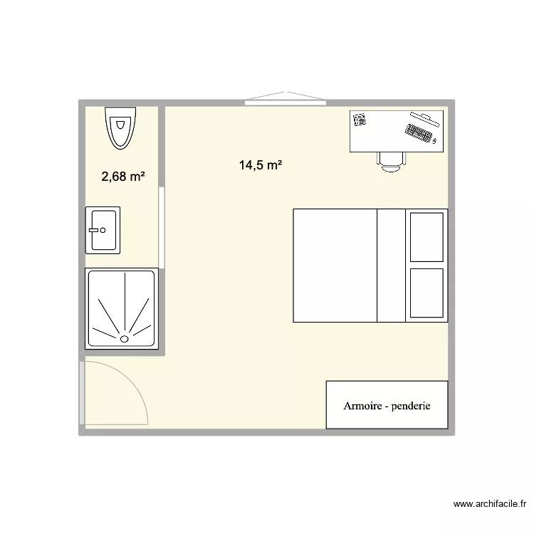 CHAMBRE GHJULIA. Plan de 