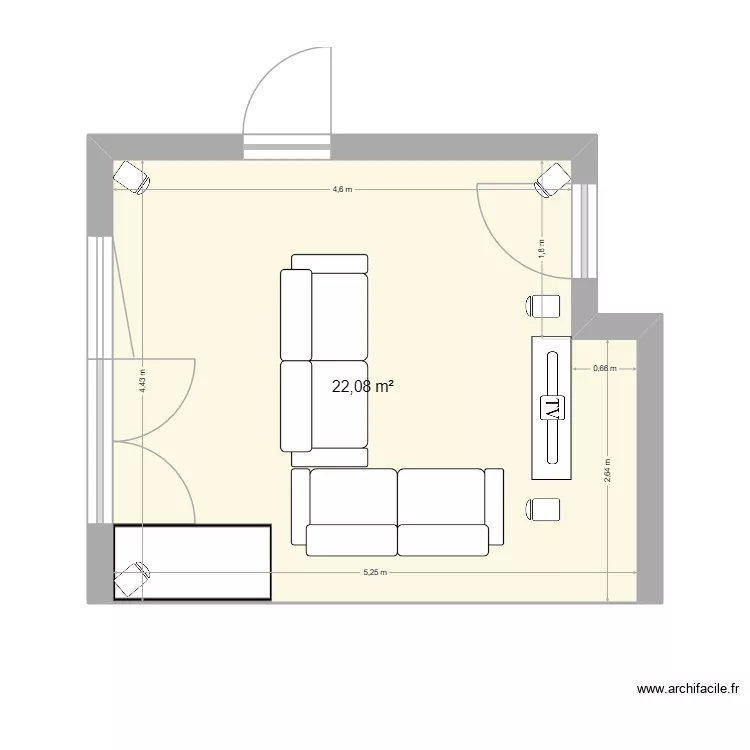SALON BOUCAU 2. Plan de 1 et 22 m² SALON BOUCAU 2. Plan de 1 et 22 m²