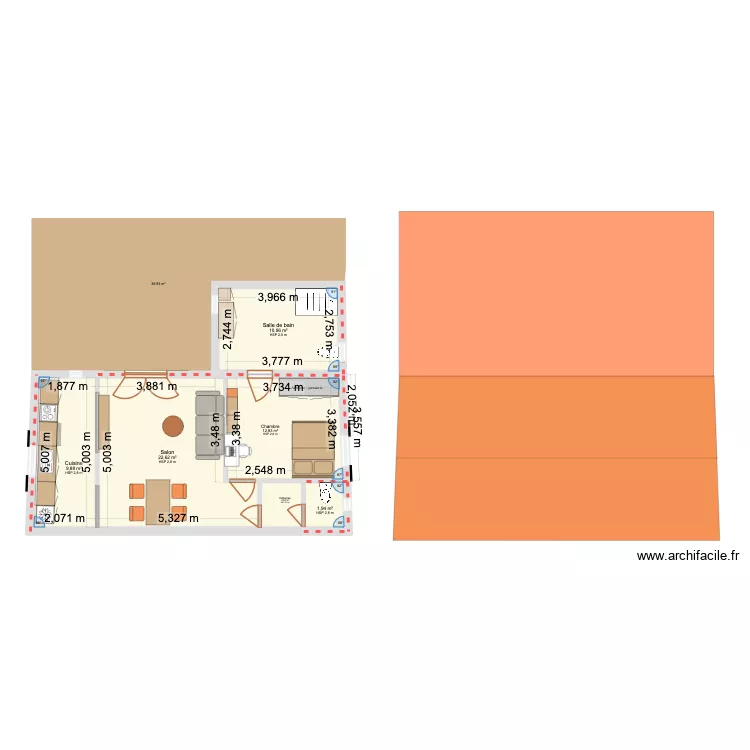Latanier 1. Plan de 6  et 60 m²