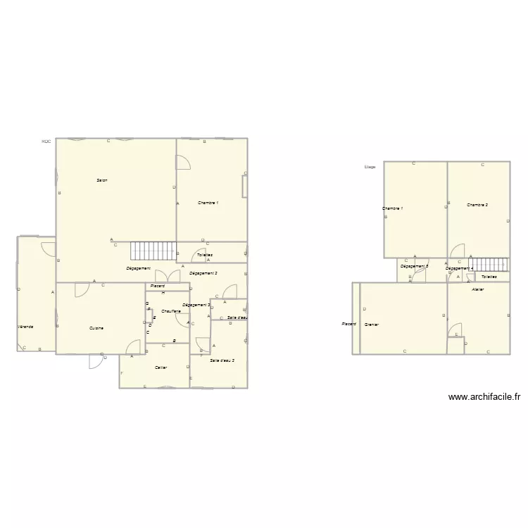 Croquis CHARVIER. Plan de 