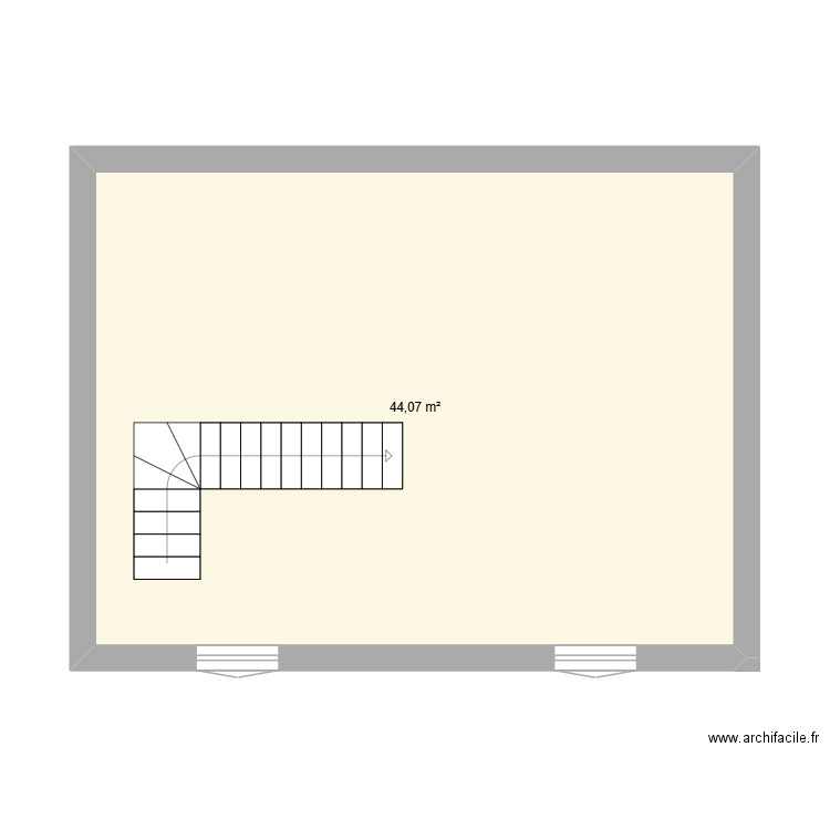 Plan actuel Kersaint. Plan de 1 pièce et 44 m2