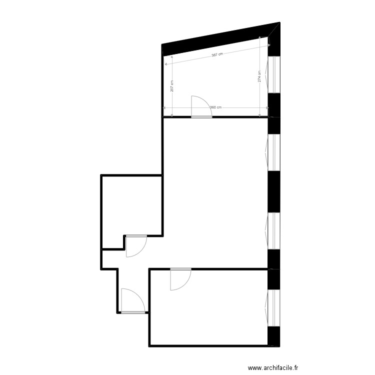 Volo. Plan de 4 pièces et 46 m2