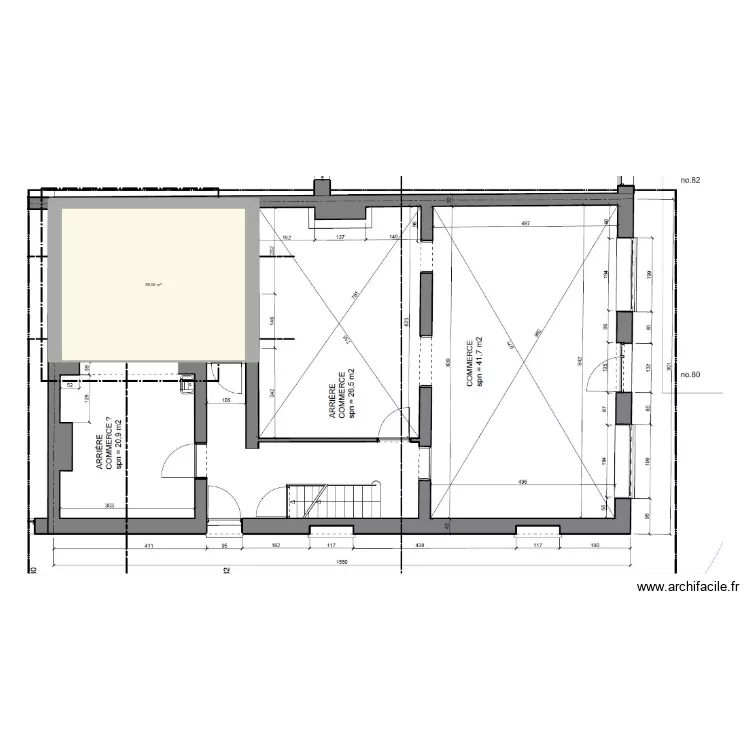Commerce Peng version 2. Plan de 1  et 39 m²