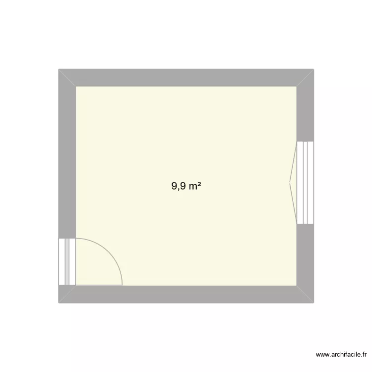 Bureau. Plan de 1  et 10 m²