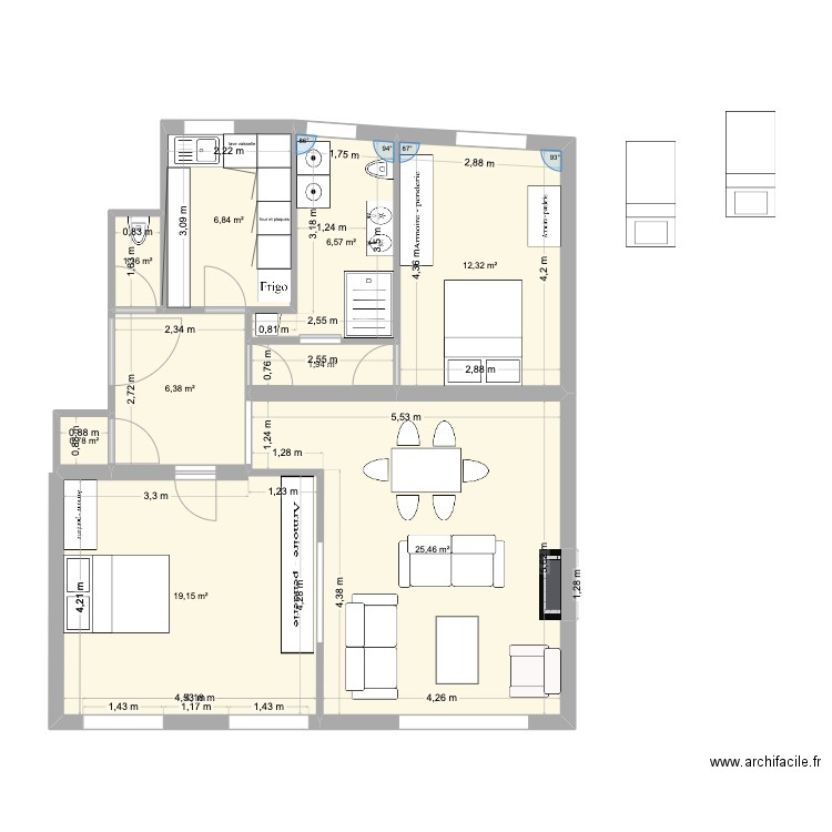 V1_Poussinette. Plan de 0 pièce et 0 m2