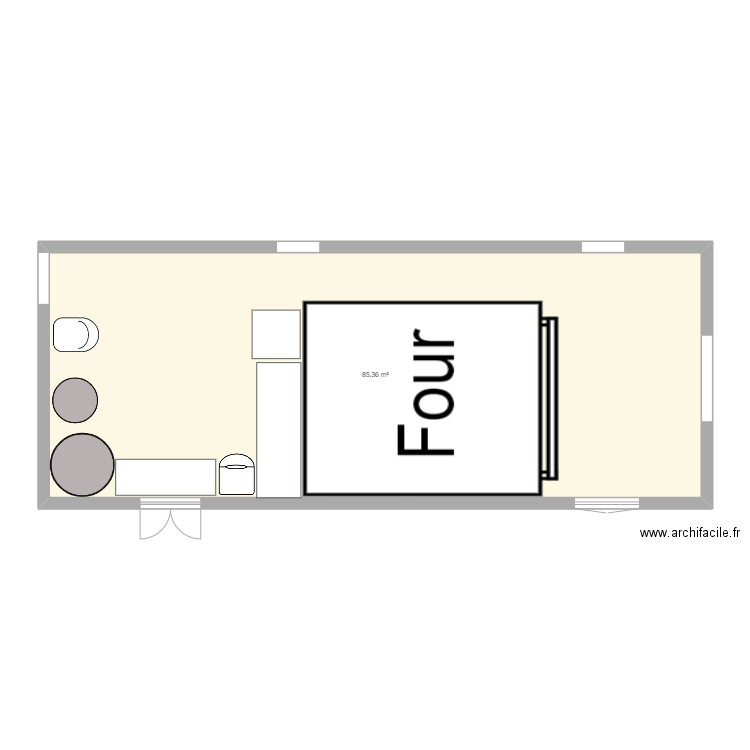 boulangerie. Plan de 0 pièce et 0 m2
