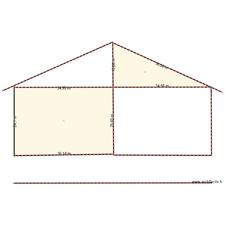 carbet 3. Plan de 2 pièces et 1105 m2