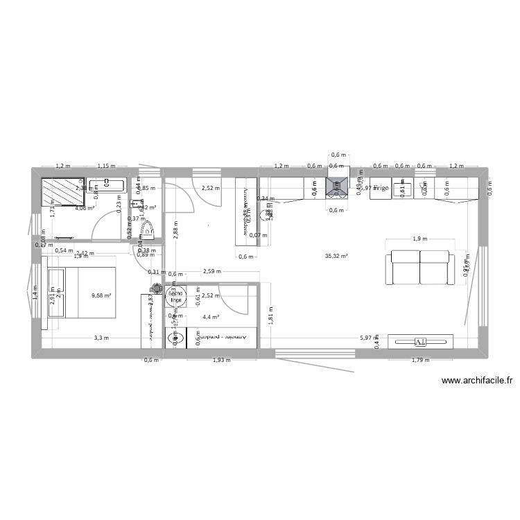 maison double contenaire maritime. Plan de 0 pièce et 0 m2