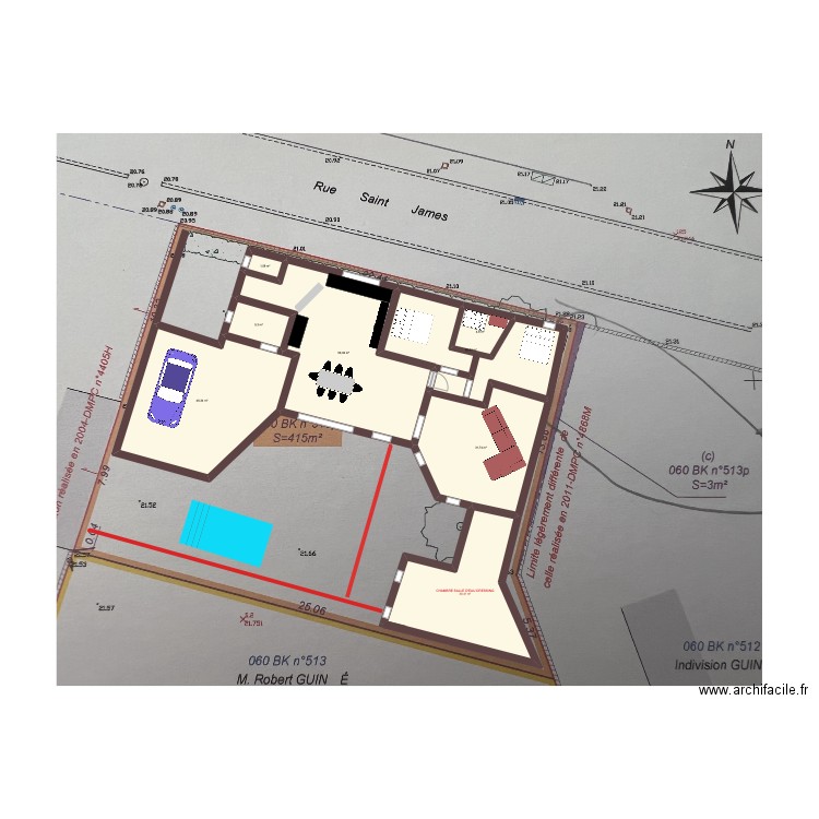 CHEZ NOUS. Plan de 8 pièces et 198 m2