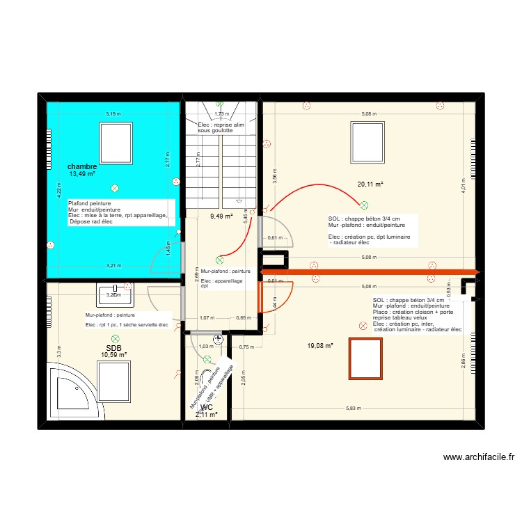 v2 Carpentier - R+1 état projeté. Plan de 0 pièce et 0 m2 v2 Carpentier - R+1 état projeté. Plan de 0 pièce et 0 m2